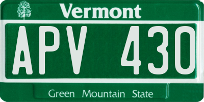 VT license plate APV430