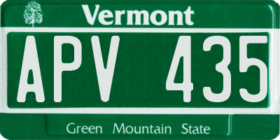 VT license plate APV435