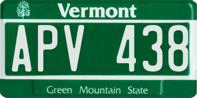 VT license plate APV438