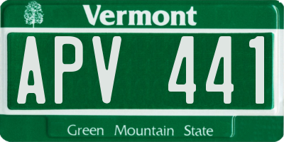 VT license plate APV441