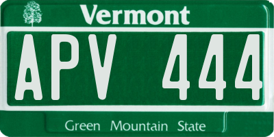 VT license plate APV444