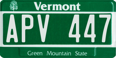 VT license plate APV447