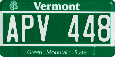 VT license plate APV448