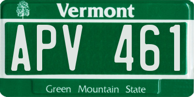 VT license plate APV461