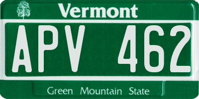 VT license plate APV462