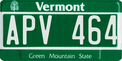 VT license plate APV464