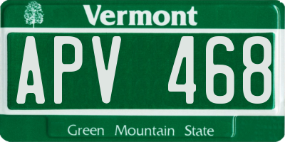 VT license plate APV468