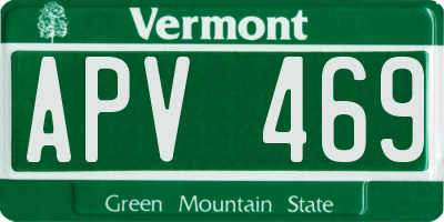 VT license plate APV469