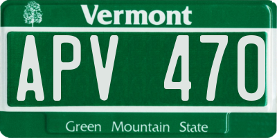 VT license plate APV470