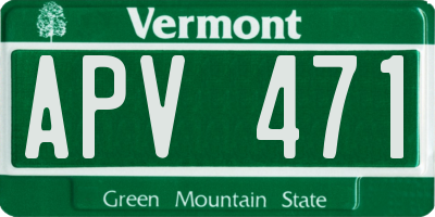 VT license plate APV471