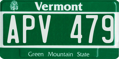 VT license plate APV479
