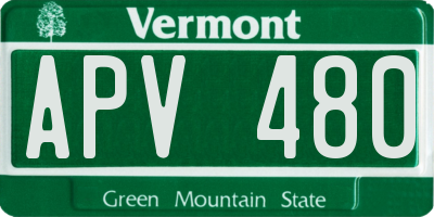 VT license plate APV480