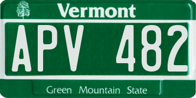 VT license plate APV482