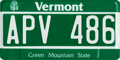 VT license plate APV486