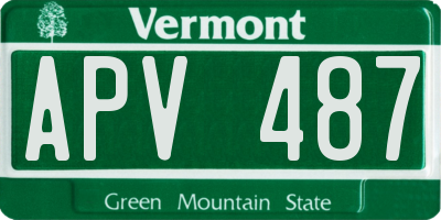 VT license plate APV487