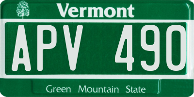 VT license plate APV490