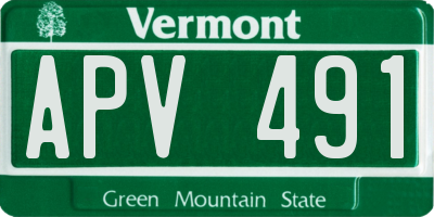 VT license plate APV491