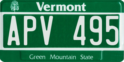 VT license plate APV495