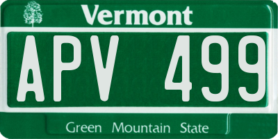 VT license plate APV499