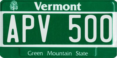 VT license plate APV500