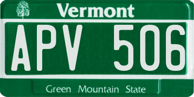 VT license plate APV506
