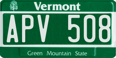 VT license plate APV508