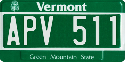 VT license plate APV511