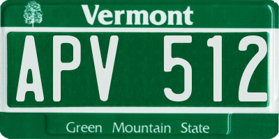 VT license plate APV512