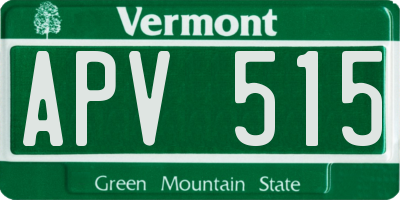 VT license plate APV515