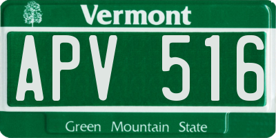 VT license plate APV516