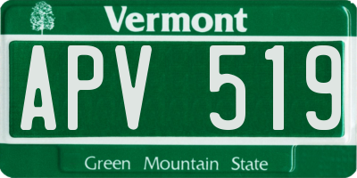 VT license plate APV519