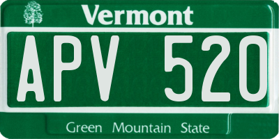 VT license plate APV520