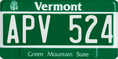 VT license plate APV524