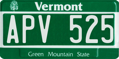 VT license plate APV525