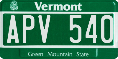 VT license plate APV540