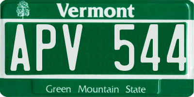 VT license plate APV544