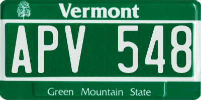 VT license plate APV548