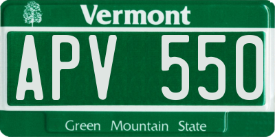 VT license plate APV550