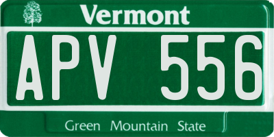 VT license plate APV556