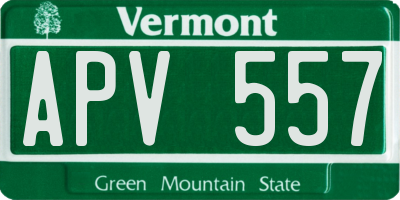 VT license plate APV557