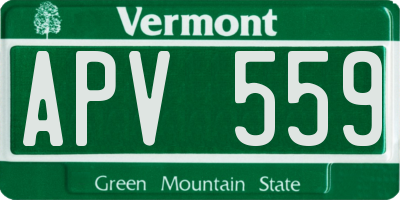 VT license plate APV559