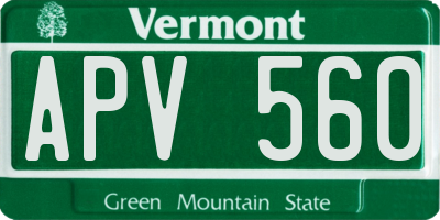 VT license plate APV560