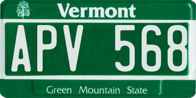 VT license plate APV568