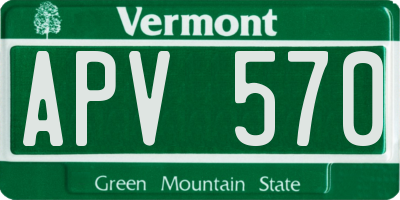 VT license plate APV570