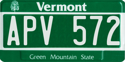 VT license plate APV572