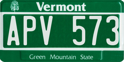 VT license plate APV573