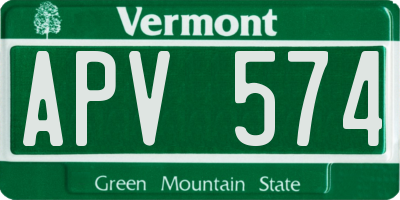 VT license plate APV574