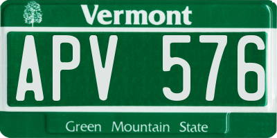 VT license plate APV576