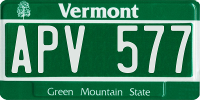 VT license plate APV577