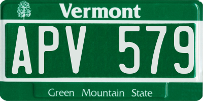 VT license plate APV579